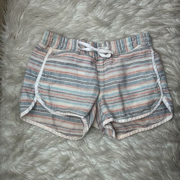 Athleta Stripe Linen Jacquard Sandbar Shortie Shorts - Picture 4 of 6